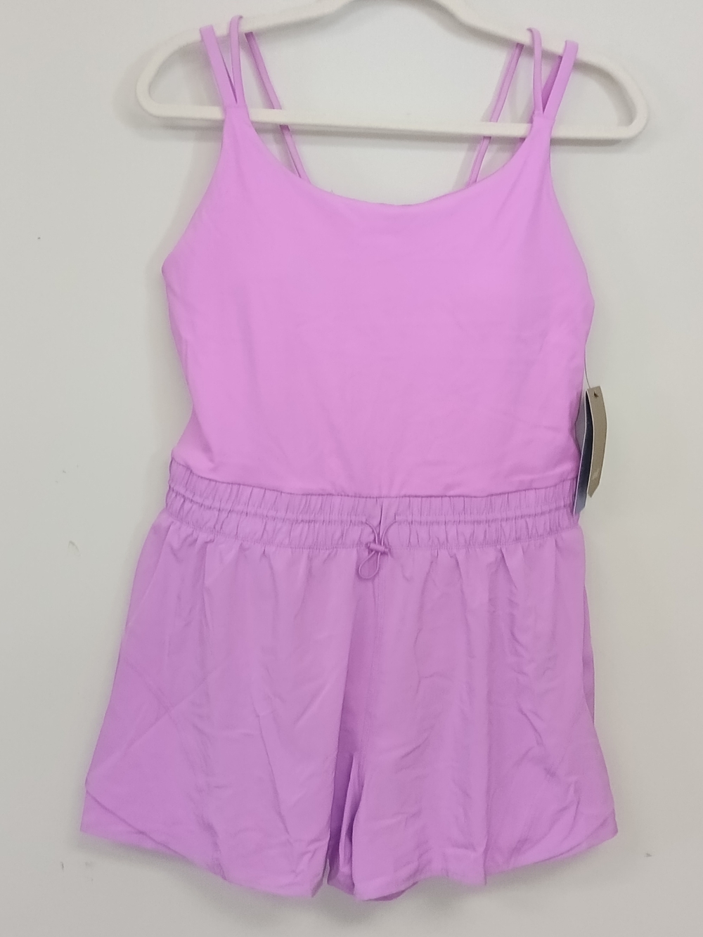 NWT Avia Lavender Double-Strap Activewear Workout Athletic Drawstring Romper LG